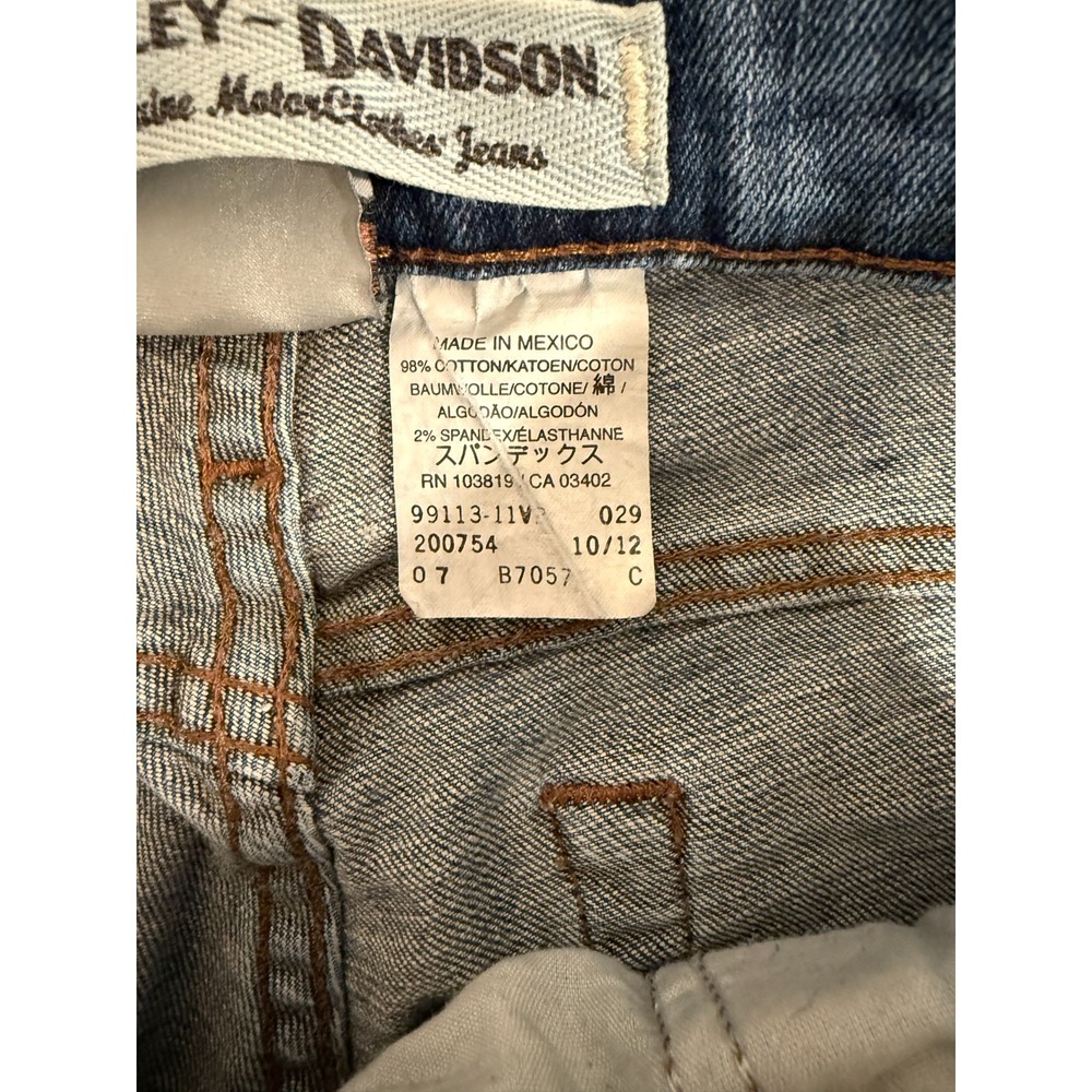Harley Davidson Straight Jeans Women's 8 Petite Blue Denim Stretch Medium‎ Wash - Picture 4 of 11